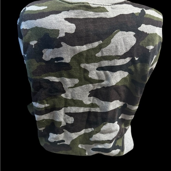 Kule Women's Medium 100% ORGANIC COTTON FLEECE Camo Sweatshirt Pullover Green - Picture 13 of 14